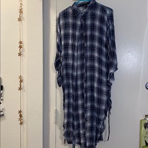 Blue Flannel Maxi Dress